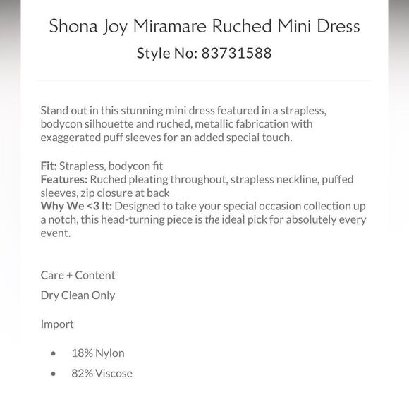 Free People x Shona Joy Miramare Ruched Mini Dress / size 4 - Picture 10 of 11